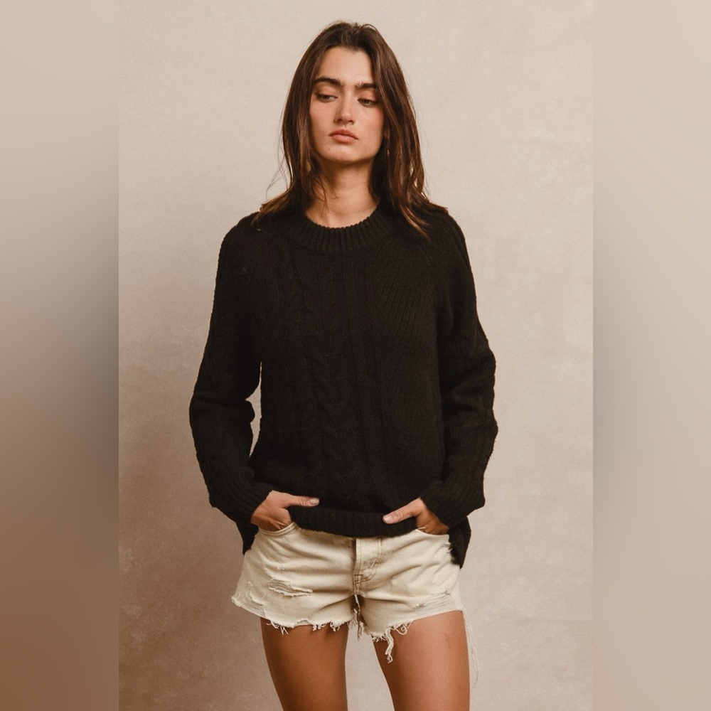 BiBi Twist Knitted Open Shoulder Sweater